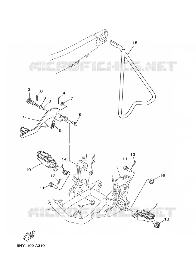 SUPPORT / REPOSE PIEDS Yamaha MOTO 125 2002 YZ  YZ125