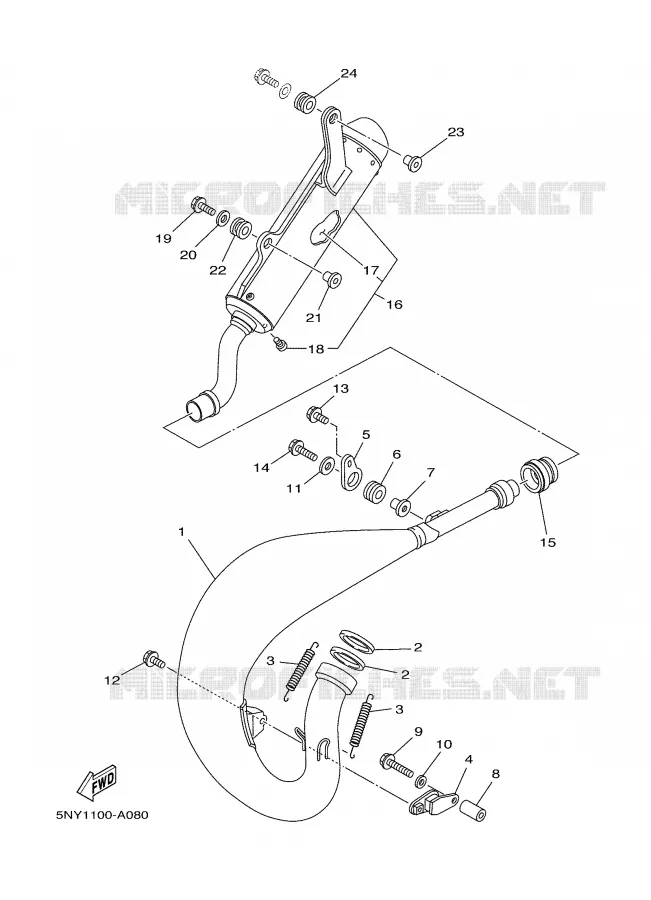 ECHAPPEMENT Yamaha MOTO 125 2002 YZ  YZ125