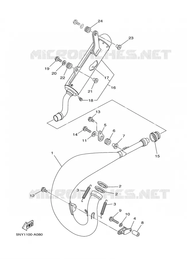 ECHAPPEMENT Yamaha MOTO 125 2002 YZ  YZ125