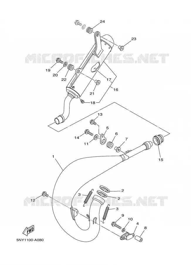 ECHAPPEMENT Yamaha MOTO 125 2003 YZ  YZ125
