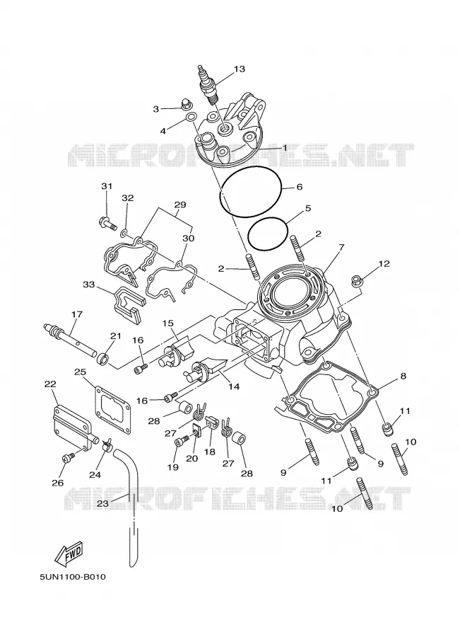 CULASSE Yamaha MOTO 125 2004 YZ  YZ125