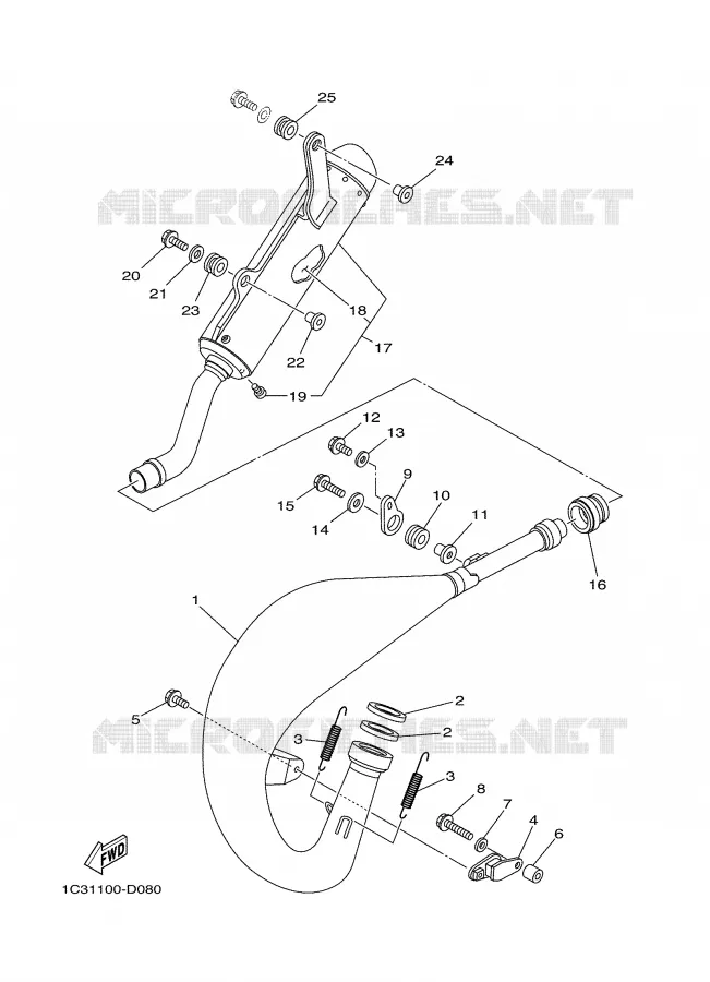 ECHAPPEMENT Yamaha MOTO 125 2005 YZ  YZ125