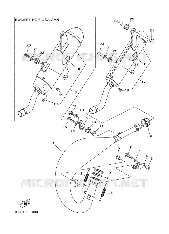 ECHAPPEMENT Yamaha MOTO 125 2007 YZ  YZ125