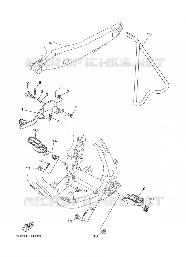 BEQUILLE / REPOSE PIEDS Yamaha MOTO 125 2007 YZ  YZ125