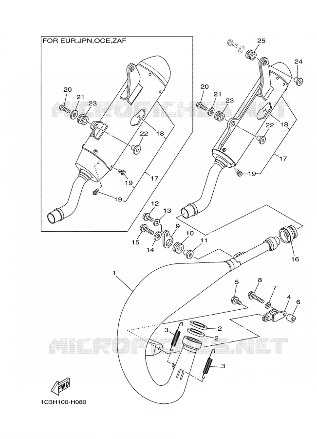 ECHAPPEMENT Yamaha MOTO 125 2009 YZ  YZ125