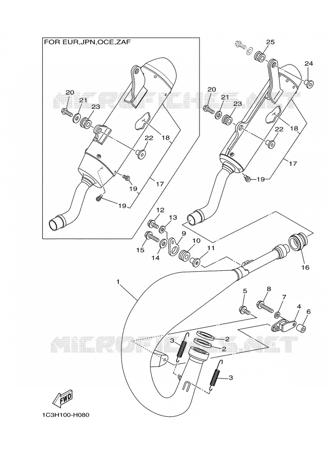 ECHAPPEMENT Yamaha MOTO 125 2009 YZ  YZ125