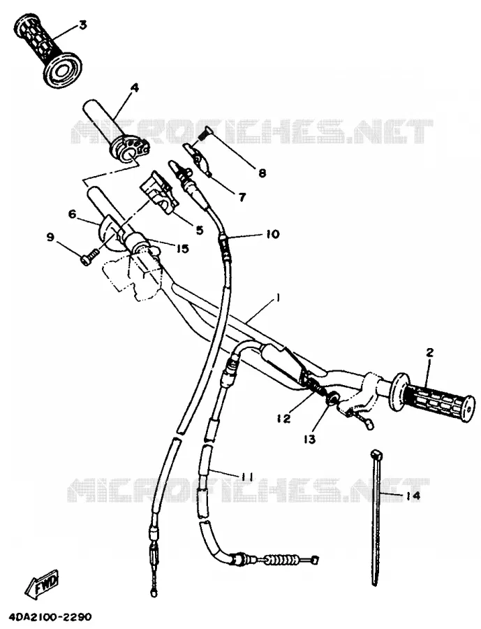 GUIDON ET CABLES Yamaha MOTO 125 1994 YZ  YZ125F