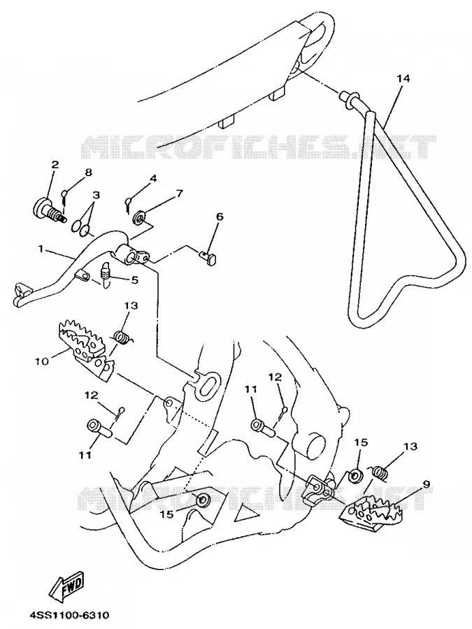 SUPPORT / REPOSE PIEDS Yamaha MOTO 125 1996 YZ  YZ125H