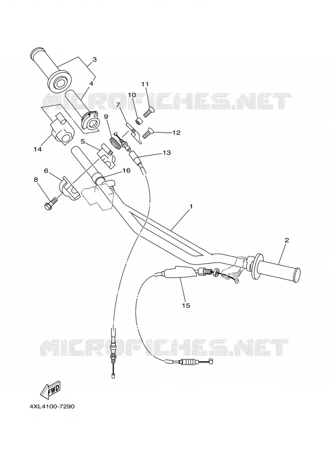 GUIDON ET CABLES Yamaha MOTO 125 1997 YZ  YZ125J