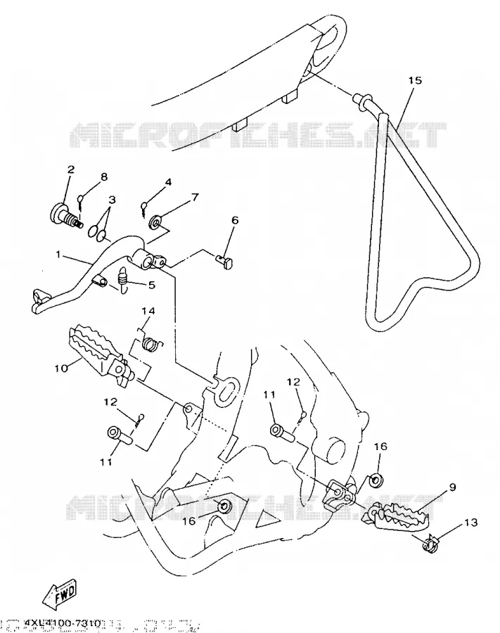 SUPPORT / REPOSE PIEDS Yamaha MOTO 125 1998 YZ  YZ125K