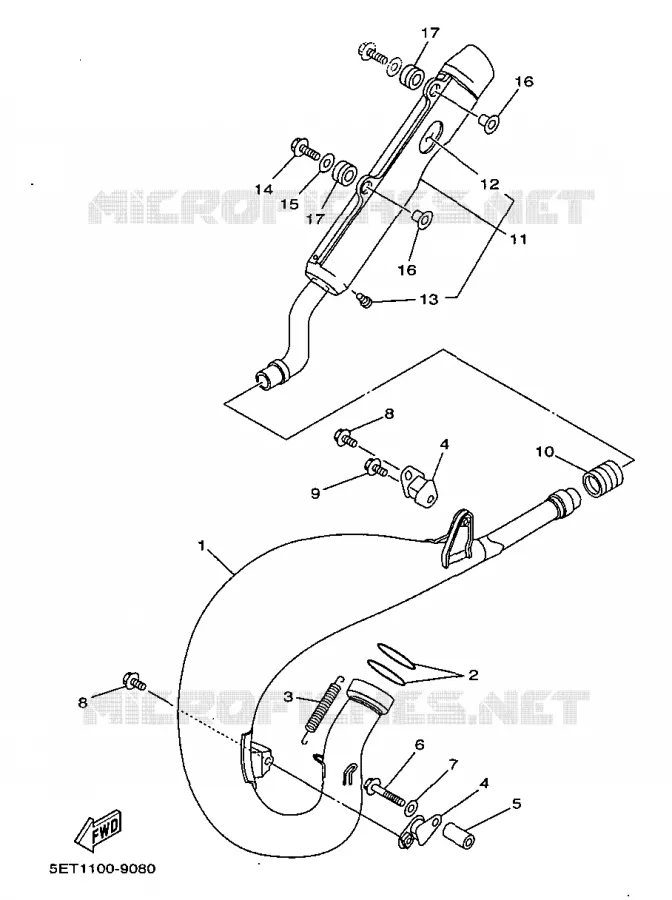 ECHAPPEMENT Yamaha MOTO 125 1999 YZ  YZ125L