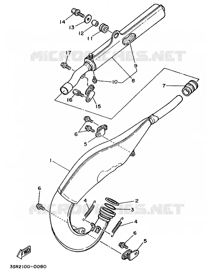 ECHAPPEMENT Yamaha MOTO 125 1990 YZ  YZ125LC