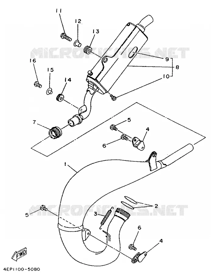 ECHAPPEMENT Yamaha MOTO 125 1995 YZ  YZ125LC