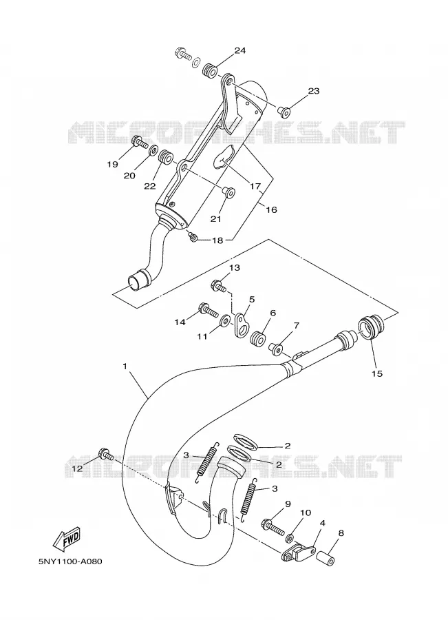 ECHAPPEMENT Yamaha MOTO 125 2003 YZ  YZ125R