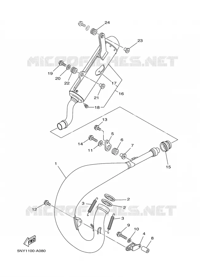 ECHAPPEMENT Yamaha MOTO 125 2004 YZ  YZ125S