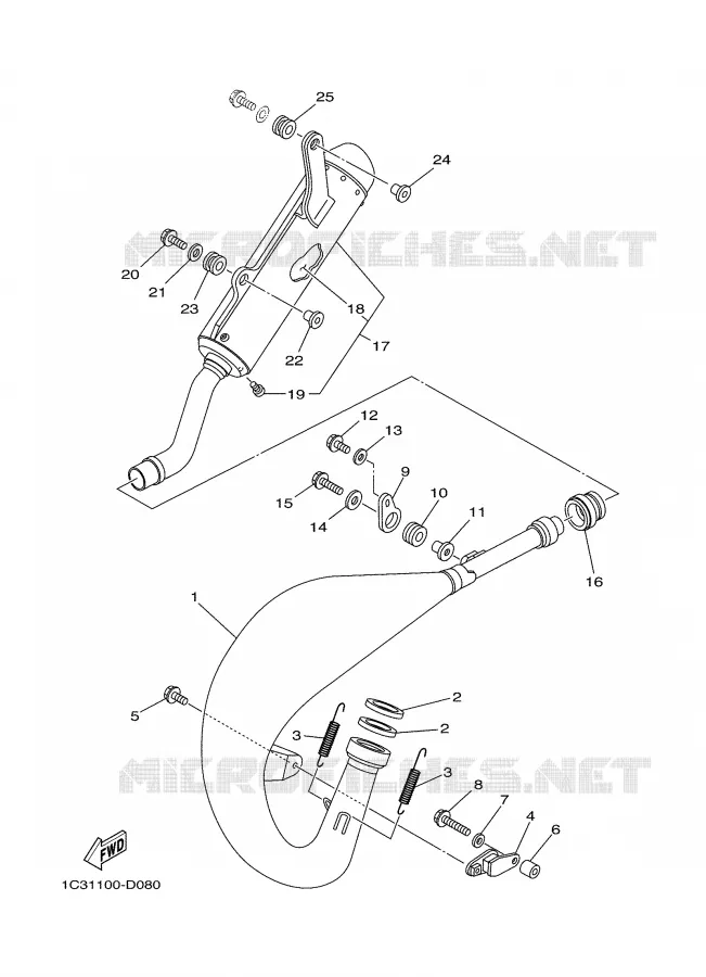 ECHAPPEMENT Yamaha MOTO 125 2005 YZ  YZ125T1