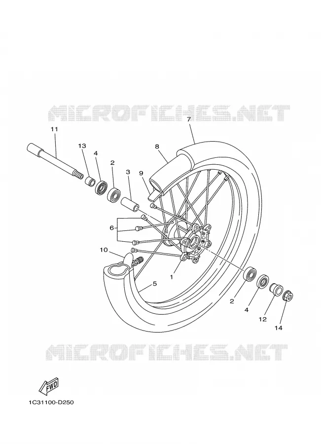 ROUE AVANT Yamaha MOTO 125 2005 YZ  YZ125T1