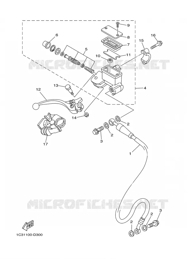 MAITRE CYLINDRE AVANT Yamaha MOTO 125 2005 YZ  YZ125T1