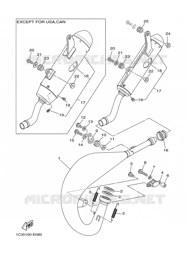 ECHAPPEMENT Yamaha MOTO 125 2007 YZ  YZ125W1