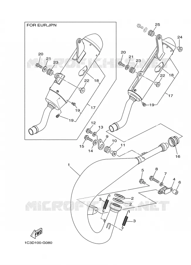 ECHAPPEMENT Yamaha MOTO 125 2008 YZ  YZ125X
