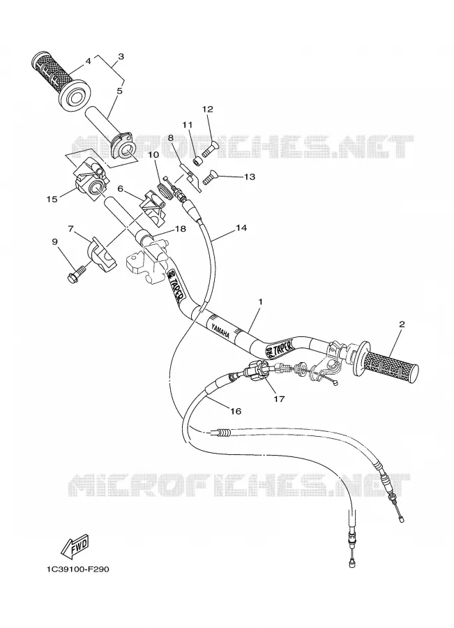 GUIDON ET CABLES Yamaha MOTO 125 2008 YZ  YZ125X