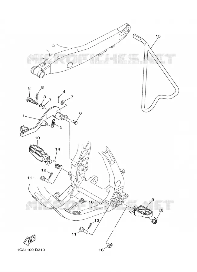 BEQUILLE / REPOSE PIEDS Yamaha MOTO 125 2008 YZ  YZ125X