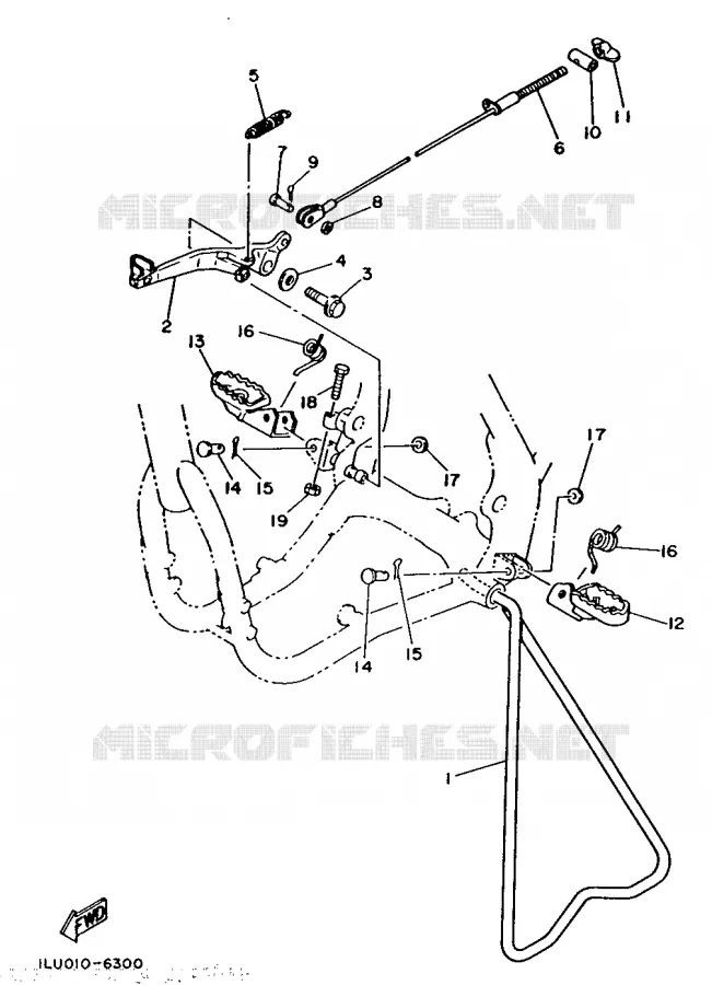 SUPPORT / REPOSE PIEDS Yamaha MOTO 250 1986 YZ  YZ250