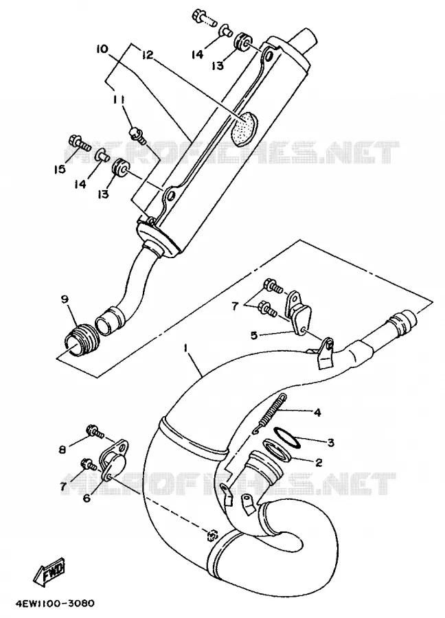 ECHAPPEMENT Yamaha MOTO 250 1993 YZ  YZ250