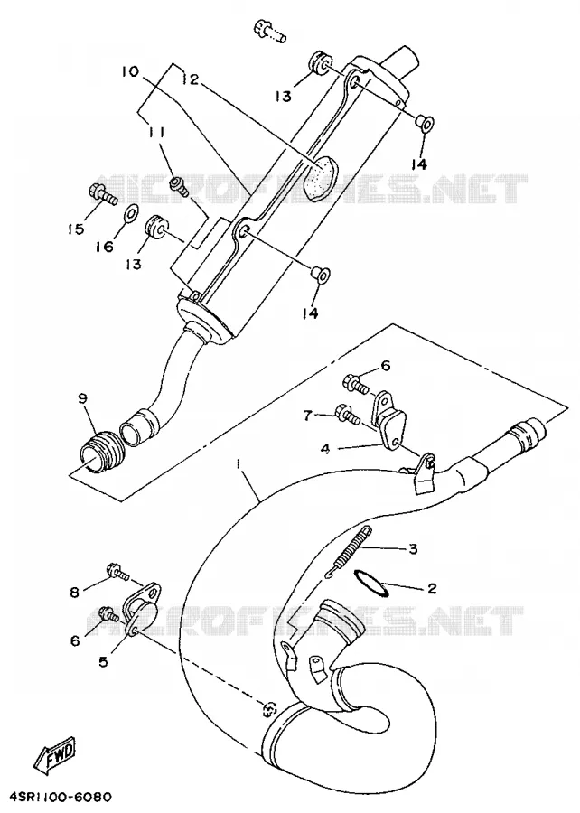 ECHAPPEMENT Yamaha MOTO 250 1997 YZ  YZ250