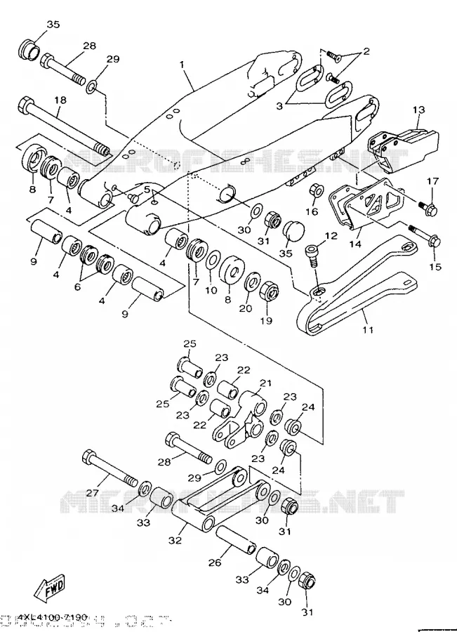 BRAS ARRIERE Yamaha MOTO 250 1997 YZ  YZ250