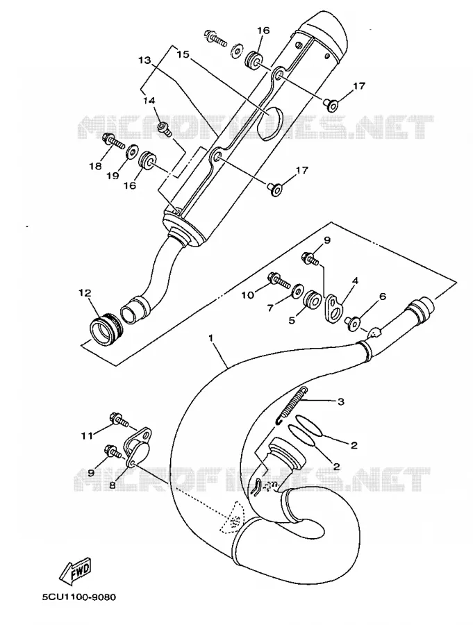 ECHAPPEMENT Yamaha MOTO 250 1999 YZ  YZ250
