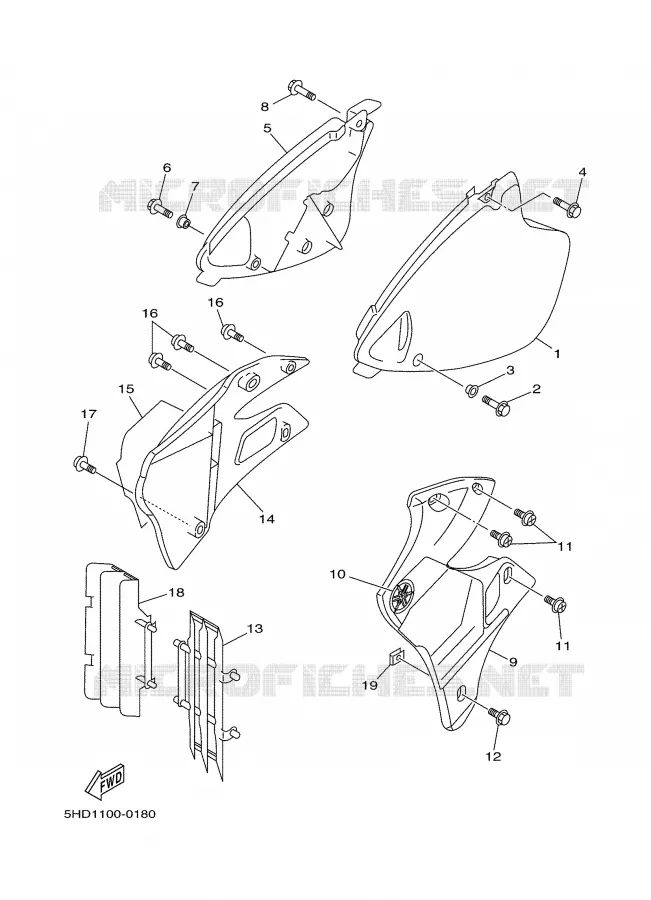 COUVERCLE LATERAL Yamaha MOTO 250 2000 YZ  YZ250