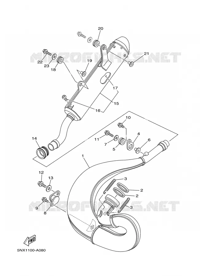 ECHAPPEMENT Yamaha MOTO 250 2002 YZ  YZ250