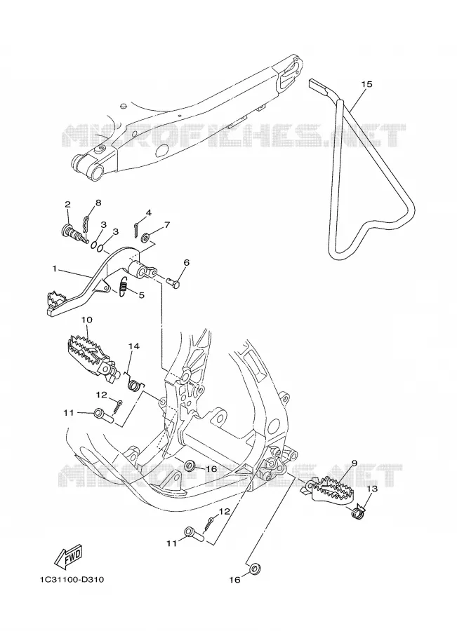 BEQUILLE / REPOSE PIEDS Yamaha MOTO 250 2005 YZ  YZ250