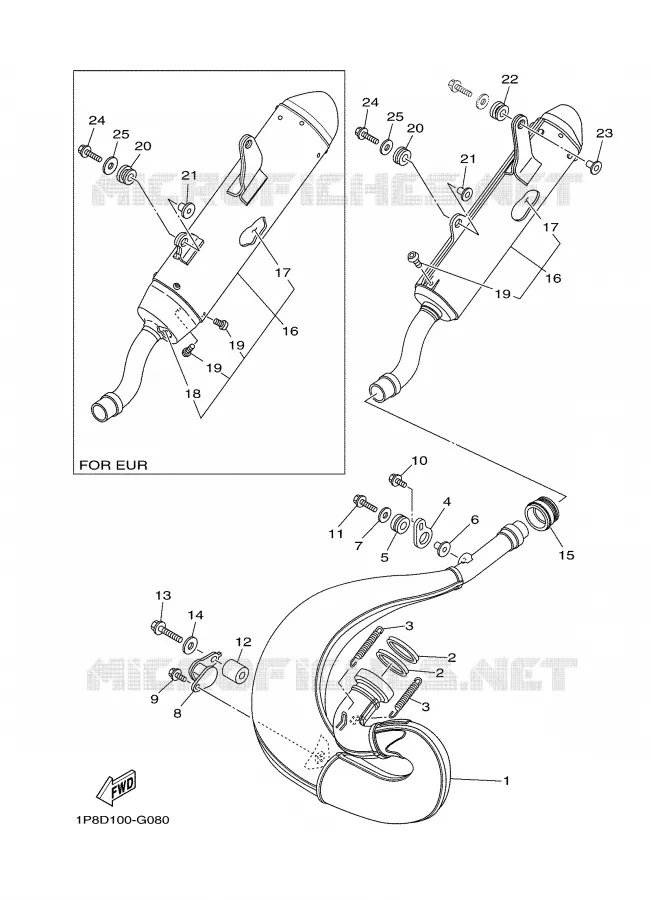 ECHAPPEMENT Yamaha MOTO 250 2008 YZ  YZ250