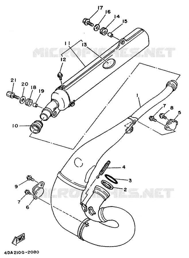 ECHAPPEMENT Yamaha MOTO 250 1992 YZ  YZ250D