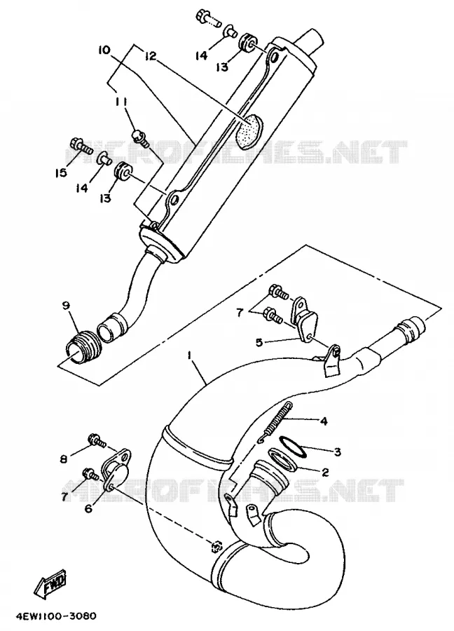 ECHAPPEMENT Yamaha MOTO 250 1993 YZ  YZ250LC