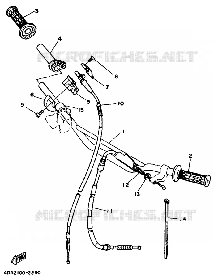 GUIDON ET CABLES Yamaha MOTO 250 1994 YZ  YZ250LC