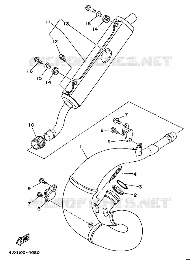 ECHAPPEMENT Yamaha MOTO 250 1994 YZ  YZ250LC