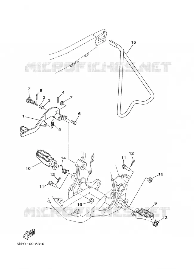 SUPPORT / REPOSE PIEDS Yamaha MOTO 250 2002 YZ  YZ250P