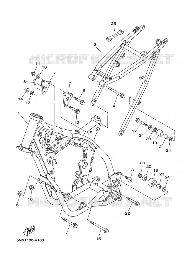 CADRE Yamaha MOTO 250 2002 YZ  YZ250P