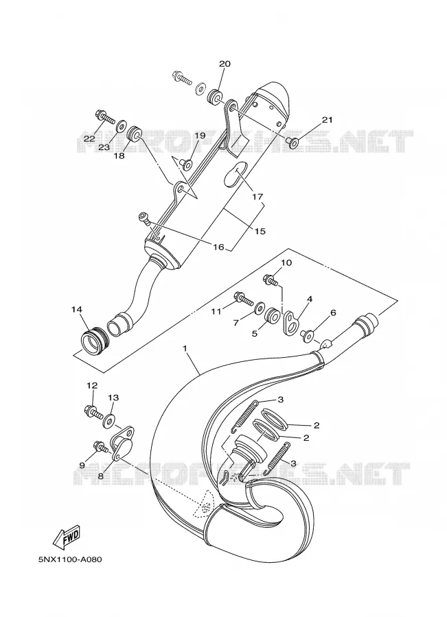 ECHAPPEMENT Yamaha MOTO 250 2004 YZ  YZ250S