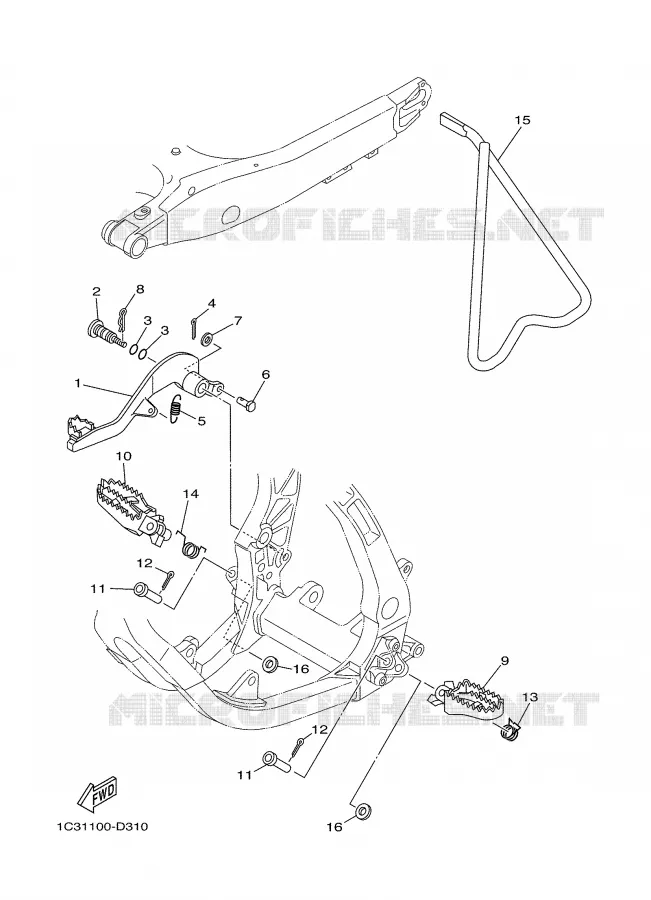 BEQUILLE / REPOSE PIEDS Yamaha MOTO 250 2005 YZ  YZ250