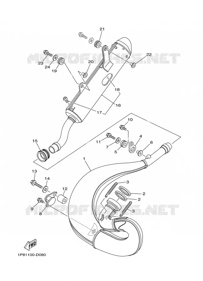ECHAPPEMENT Yamaha MOTO 250 2005 YZ  YZ250