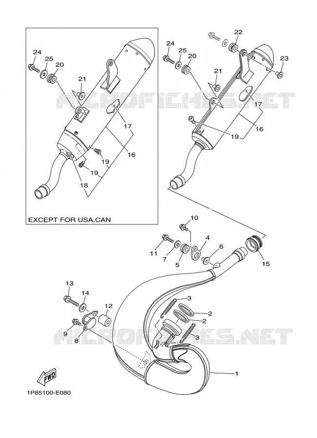 ECHAPPEMENT Yamaha MOTO 250 2006 YZ  YZ250