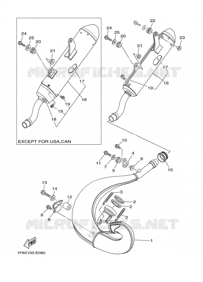ECHAPPEMENT Yamaha MOTO 250 2007 YZ  YZ250