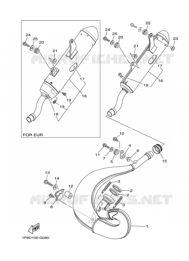 ECHAPPEMENT Yamaha MOTO 250 2008 YZ  YZ250X