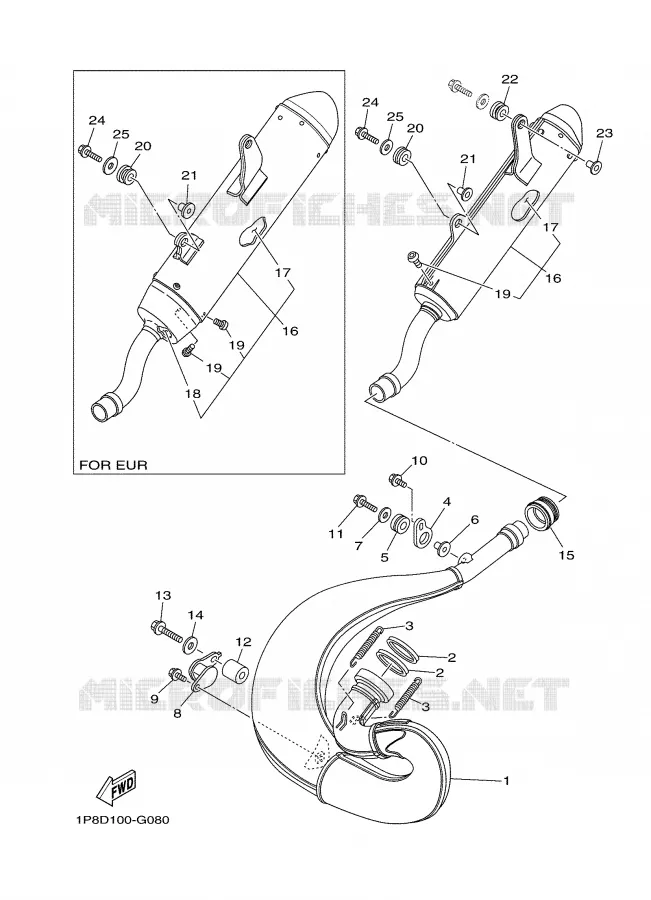 ECHAPPEMENT Yamaha MOTO 250 2008 YZ  YZ250