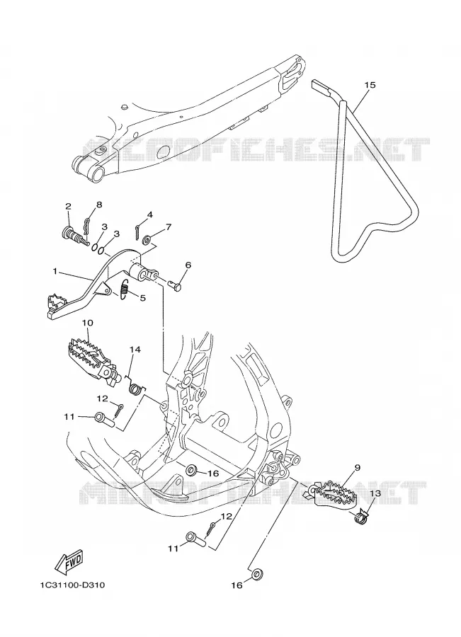 BEQUILLE / REPOSE PIEDS Yamaha MOTO 250 2009 YZ  YZ250