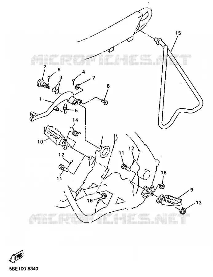SUPPORT / REPOSE PIEDS Yamaha MOTO 400 1998 YZF  YZ400F